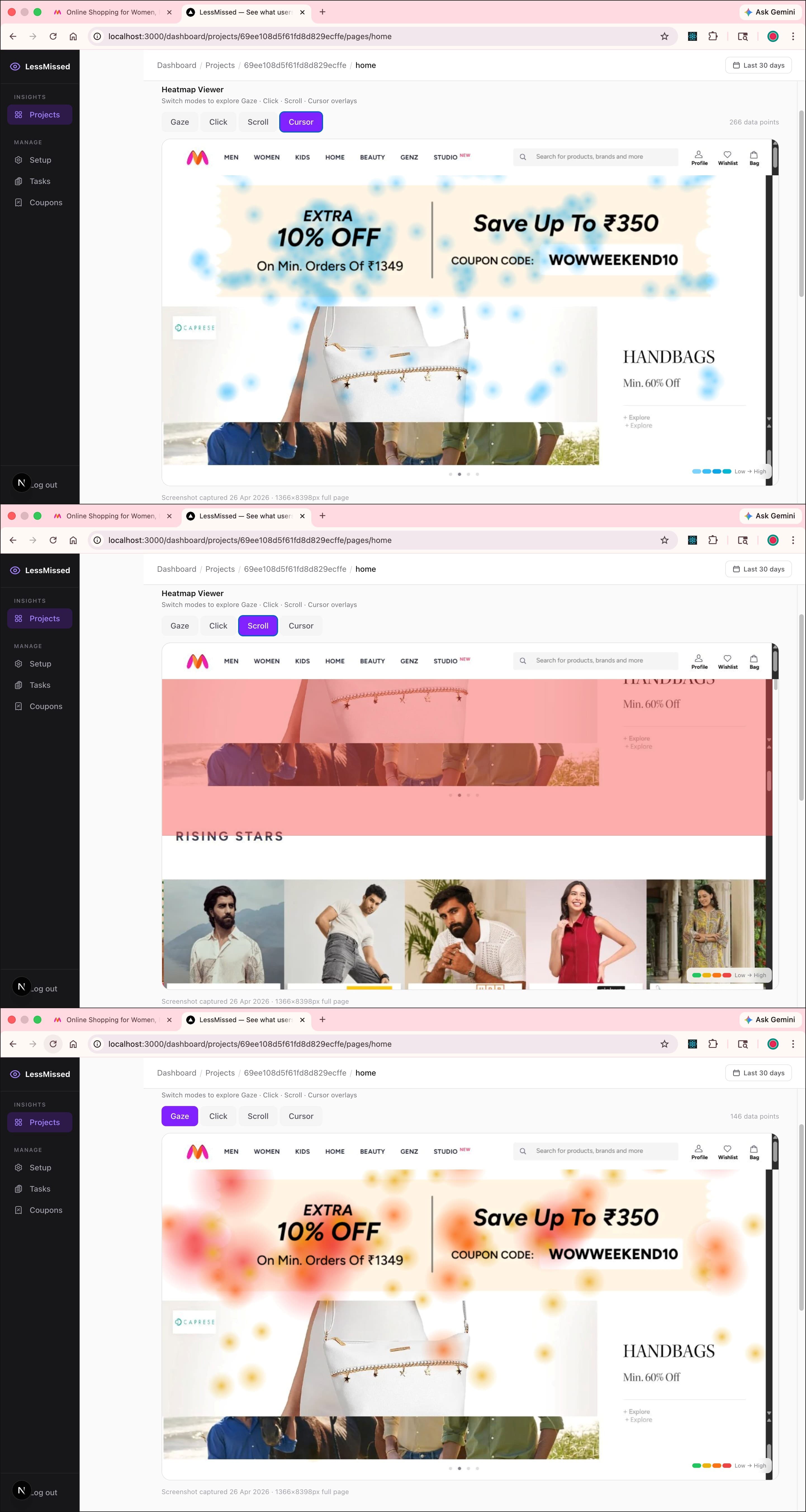 LessMissed — Usability Intelligence Marketplace screenshot